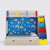 Pattern Dreams Bunk Bed  6X5 (Drawers On Wheels) In Oak & Blue Colour