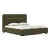 Milan Engineered Wood King Size Beds With Storage In Deep Olive Velvet
