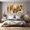 The Castle Decor African Women Silhouette Wall Art Wooden Framed Digital Painting 27x48 Inch