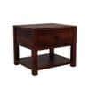 Chinku Solid Wood Bedside Table in Teak Finish