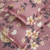 Peach Floral 180 TC Flat 1 Queen  Bedsheet with 2 Pillow Covers