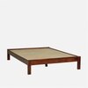 Harlin Solid Wood King  Size Upholstered Bed Without Storage (Provincial Teak Finish)