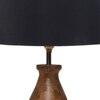 Devansh Black Cotton Table Lamp With  Wood Natural Base (7X13 Inches)-3