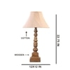 Devansh Off-White Cotton Vintage Cross Pleated   Lamp With Wood Base (12X12X22.75)