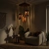 Palisade Brown Solid Wood Cluster Hanging Light
