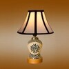 Devansh Multi Cotton Shade Lamp With Wood & Mosaic Glass Base For Decoration/Office/Home/Gifting/Study For Decoration/Office/Home/Gifting/Study