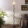 Atticus Multicolour Glass Floor Lamp with Black Iron Base