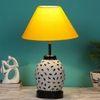 Kayleigh Yellow cotton Glass Table lamp with Iron Base