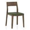 Clarke Solid Wood Dining Chair Set of 2 in Danish Walnut Finish with Olive Leatherette
