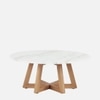 Hormi Series Round Coffee Table With White Stone Top