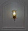Eltham Amber Glass And Brass Finish Metal Wall Light
