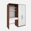 Crest Study Table Cum Wardrobe Walnut and Frosty White