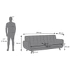 Waverly 3 Seater Leather Sofa in Taupe Mist Colour
