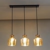 CORALIE Cluster Hanging Light In Amber Glass And Black Finish Metal