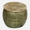Regal Metal Coffee Table with 2 Stools in Gold Finish Set of 3