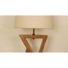 Chloe Brown Wooden Table Lamp with White Jute Lampshade