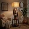 Charlotte Beige Jute Floor Lamp with Beige Jute Base