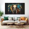 The Castle Decor Elephant Wall Painting Wooden Framed Digital Painting 27x48 Inch