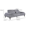 Barret 3 Seater Fabric Sofa in Grey Ice Colour