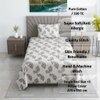 Black And White Floral 330 Tc  Cotton Flat  Single Bed Size Bedsheet With 1 Pillow Cover