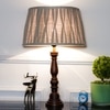 Hatton hand crafted Solid wood walnut finish table lamp With Natural Cotton Shade