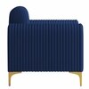 Veniza Velvet 1 Seater Sofa In Navy Blue Colour
