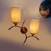 Devansh Metal Electric Wall Light in Gold Colour with Grey Shade Count of 2 Lights