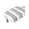 Cairo Sheesham Wood Accent 3 Seater Bench In Grey Fabric