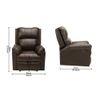 Chicago Leatherette One Seater Manual Recliner in Brown Colour