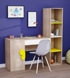 Joy Ride Study Table In White & Oak Colour