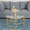 Hilden Glass Coffee Table In Gold Finish