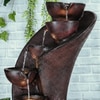 Brown Fiber Glass 7 Stacked Chalice Water Fountain