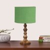 Devansh Green Jute  Table Lamp With  Wood Natural Base (7X7X15.5 Inches)-17