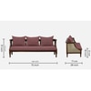 Marlow 3+1+1 Seater Wooden Sofa in Pink Fabric