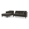 Lewis Sectional Sofa (Colour : Smoke Grey, Cushion : Hard, Seater : Left Aligned 3 Seater + Left Aligned Chaise)