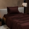 Stoa Paris 300 TC Satin Bedsheet Single Bed with Pillow Covers in Hot Chocolate