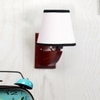 Devansh Solid Wood Electric Wall Light in White Colour with White Shade Count of 1 Light