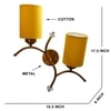 Devansh Metal Electric Wall Light in Gold Colour with Yellow Shade Count of 2 Lights