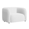 Zenolv Boucle Fabric 1 Seater Sofa In White
