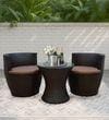 Burnie Wicker Table And Chair Set In Brown Dual Tone Finish