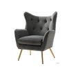 Dawson Solid Wood Accent Chair in Grey Colour