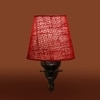 Devansh Metal Electric Wall Light in Antique Gold Colour with Maroon Shade Count of 1 Light
