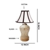 Devansh Multicolored Cotton  Shade  Lamp With  Wood & Mosaic Base For Decoration /Office/Home/Gifting/Study For Office/Home/Gifting -(12X12X16) Inches -