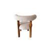 Westfield Sheesham Wood Mid Century Lounge Chair in Off White