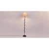 Evana Beige Natural Fiber Floor Lamp with Black Iron Base