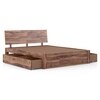 Boston Solid Wood Queen Size Drawer Storage Bed In Teak Finish