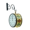 Craft Tree Metal  Handpainted Decorative Railway Clock In Yellow Color With 8'' Dial