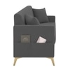Convil Velvet 3 Seater Sofa in Dark Grey Color