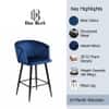 Doe Buck Velvet Counter Height Bar Stool in Blue Colour