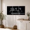 The Castle Decor Porsche 911 Black Luxury Car Wall Art Set of 3 14x20 Inch